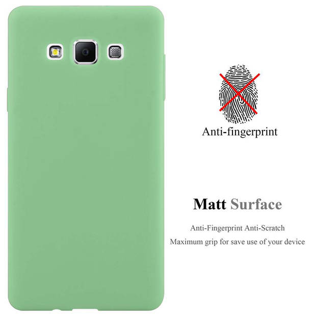 Cadorabo Hoesje geschikt voor Samsung Galaxy A7 2015 in CANDY PASTEL GROEN - Beschermhoes TPU silicone Case Cover