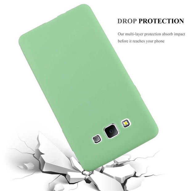 Cadorabo Hoesje geschikt voor Samsung Galaxy A7 2015 in CANDY PASTEL GROEN - Beschermhoes TPU silicone Case Cover