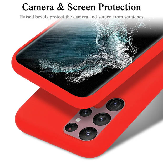 Cadorabo Hoesje geschikt voor Samsung Galaxy S22 ULTRA Case in LIQUID ROOD - Beschermhoes TPU silicone Cover