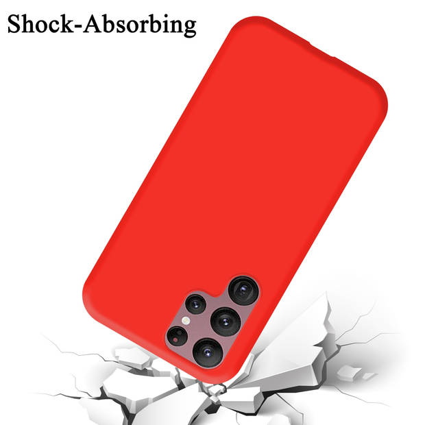 Cadorabo Hoesje geschikt voor Samsung Galaxy S22 ULTRA Case in LIQUID ROOD - Beschermhoes TPU silicone Cover