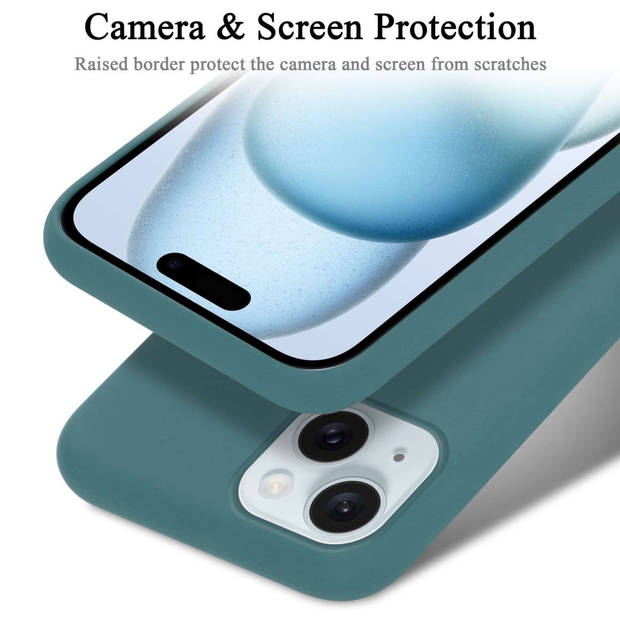 Cadorabo Hoesje geschikt voor Apple iPhone 15 PLUS Case in LIQUID GROEN - Beschermhoes TPU silicone Cover