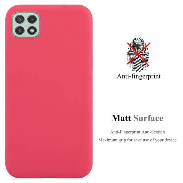 Cadorabo Hoesje geschikt voor Samsung Galaxy A22 5G in CANDY ROOD - Beschermhoes TPU silicone Case Cover