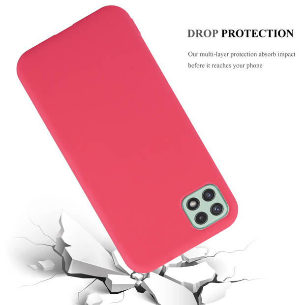 Cadorabo Hoesje geschikt voor Samsung Galaxy A22 5G in CANDY ROOD - Beschermhoes TPU silicone Case Cover