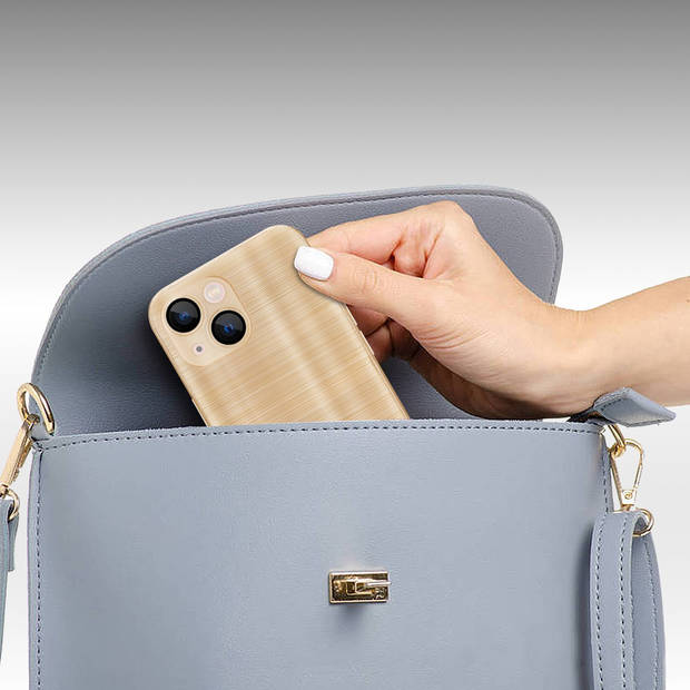 Cadorabo Hoesje geschikt voor Apple iPhone 13 MINI in Brushed Goud - Beschermhoes Case Cover TPU silicone