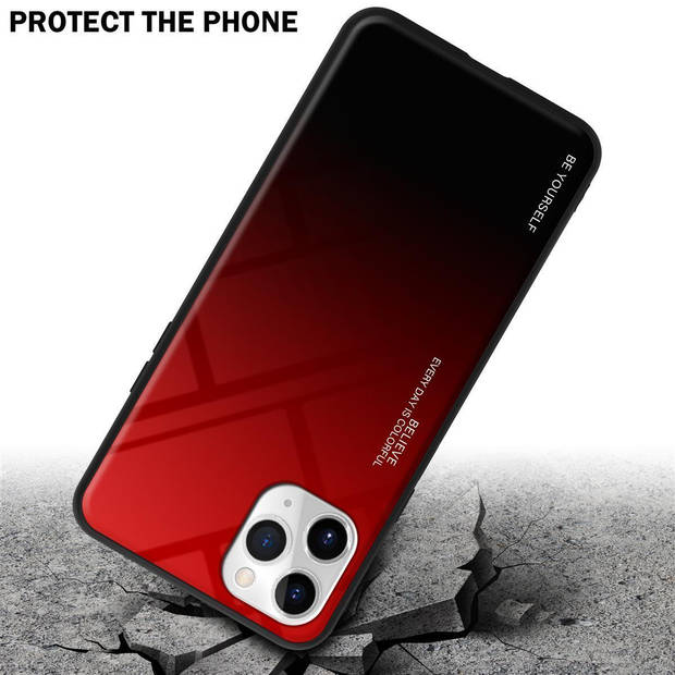 Cadorabo Hoesje geschikt voor Apple iPhone 11 PRO in ROOD - ZWART - Tweekleurige beschermhoes TPU-silicone Case Cover