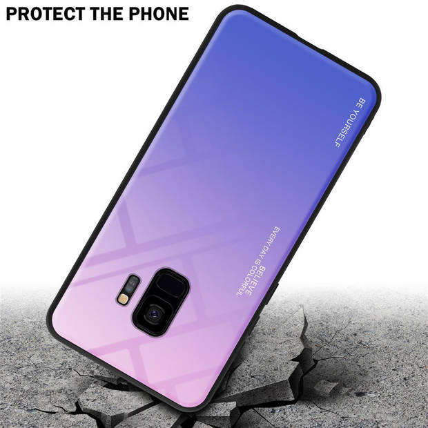 Cadorabo Hoesje geschikt voor Samsung Galaxy S9 in ROZE - BLAUW - Tweekleurige beschermhoes TPU-silicone Case Cover