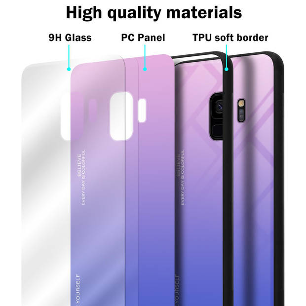 Cadorabo Hoesje geschikt voor Samsung Galaxy S9 in ROZE - BLAUW - Tweekleurige beschermhoes TPU-silicone Case Cover