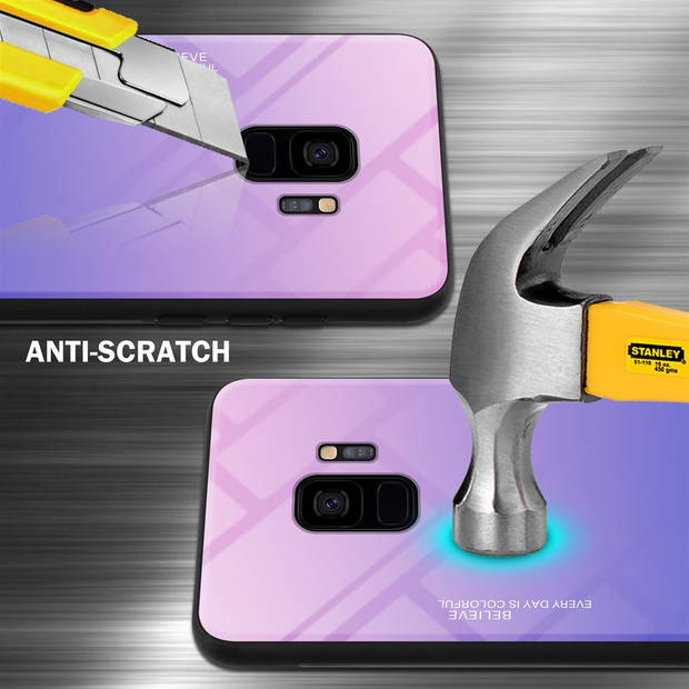 Cadorabo Hoesje geschikt voor Samsung Galaxy S9 in ROZE - BLAUW - Tweekleurige beschermhoes TPU-silicone Case Cover