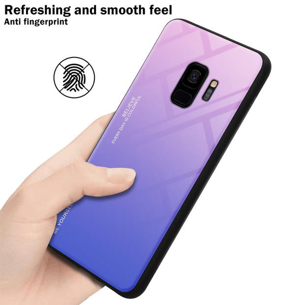 Cadorabo Hoesje geschikt voor Samsung Galaxy S9 in ROZE - BLAUW - Tweekleurige beschermhoes TPU-silicone Case Cover