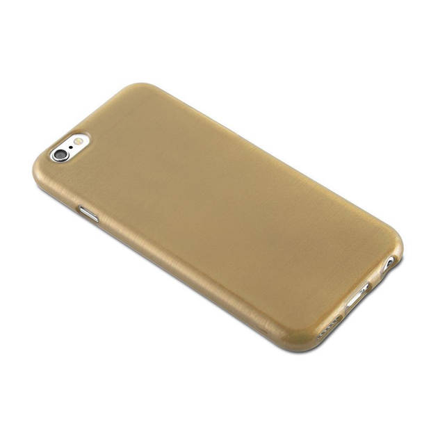 Cadorabo Hoesje geschikt voor Apple iPhone 6 / 6S in GOUD - Beschermhoes TPU silicone Case Cover Brushed