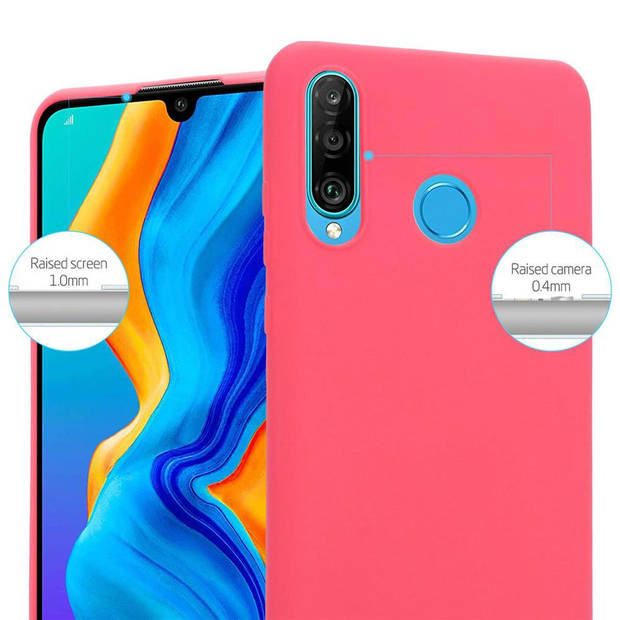 Cadorabo Hoesje geschikt voor Huawei P30 LITE in CANDY ROOD - Beschermhoes TPU silicone Case Cover