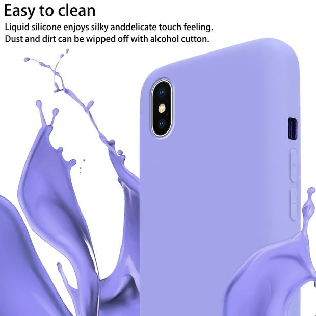 Cadorabo Mobiele telefoon ketting geschikt voor Apple iPhone X / XS Hoesje in LIQUID LICHT PAARS - Silicone beschermhoes