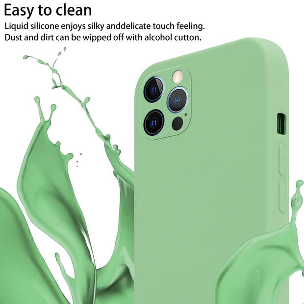 Cadorabo Mobiele telefoon ketting geschikt voor Apple iPhone 12 / 12 PRO Hoesje in LIQUID LICHT GROEN - Silicone