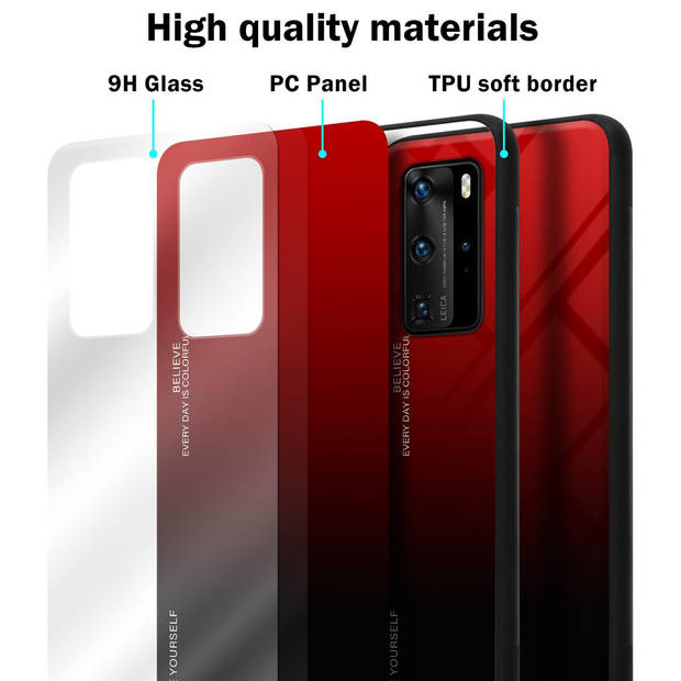 Cadorabo Hoesje geschikt voor Huawei P40 PRO / P40 PRO+ in ROOD - ZWART - Tweekleurige beschermhoes TPU-silicone Case