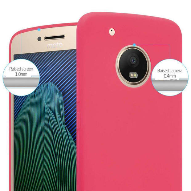 Cadorabo Hoesje geschikt voor Motorola MOTO G5 PLUS in CANDY ROOD - Beschermhoes TPU silicone Case Cover