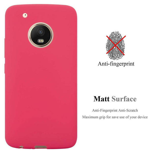 Cadorabo Hoesje geschikt voor Motorola MOTO G5 PLUS in CANDY ROOD - Beschermhoes TPU silicone Case Cover