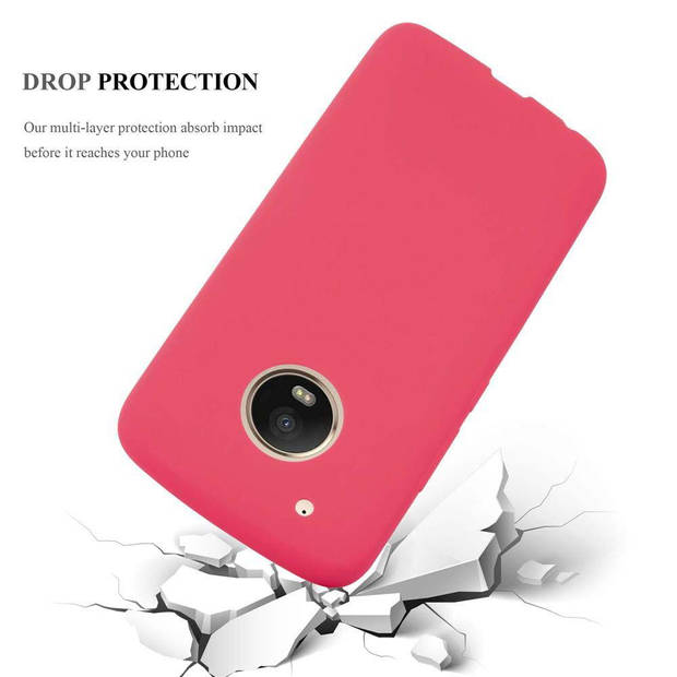 Cadorabo Hoesje geschikt voor Motorola MOTO G5 PLUS in CANDY ROOD - Beschermhoes TPU silicone Case Cover