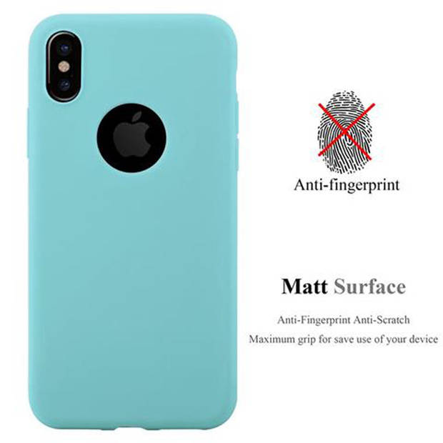 Cadorabo Hoesje geschikt voor Apple iPhone X / XS in CANDY BLAUW - Beschermhoes TPU silicone Case Cover