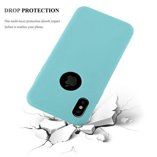 Cadorabo Hoesje geschikt voor Apple iPhone X / XS in CANDY BLAUW - Beschermhoes TPU silicone Case Cover