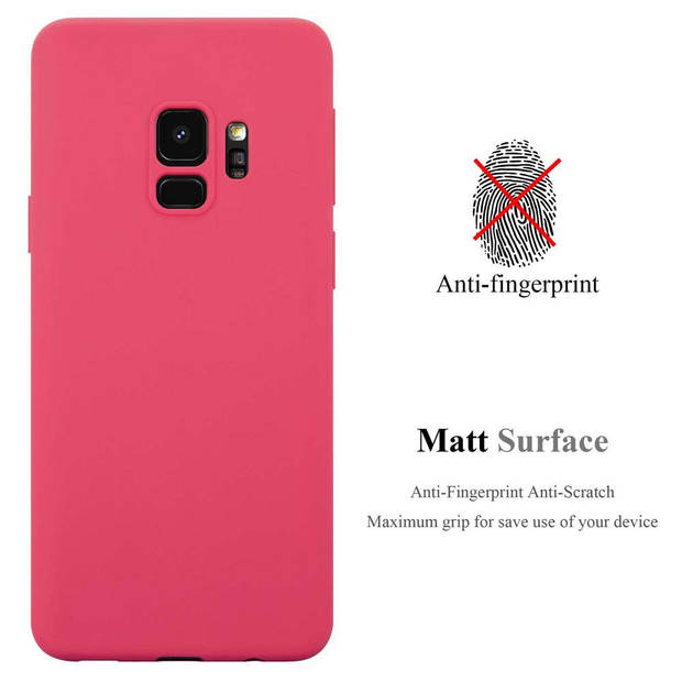 Cadorabo Hoesje geschikt voor Samsung Galaxy S9 in CANDY ROOD - Beschermhoes TPU silicone Case Cover