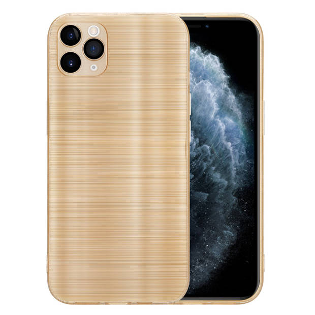 Cadorabo Hoesje geschikt voor Apple iPhone 11 PRO MAX in Brushed Goud - Beschermhoes Case Cover TPU silicone