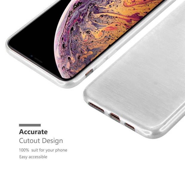 Cadorabo Hoesje geschikt voor Apple iPhone XS MAX in ZILVER - Beschermhoes TPU silicone Case Cover Brushed