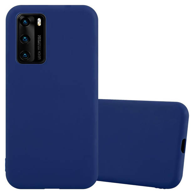 Cadorabo Hoesje geschikt voor Huawei P40 in CANDY DONKER BLAUW - Beschermhoes TPU silicone Case Cover