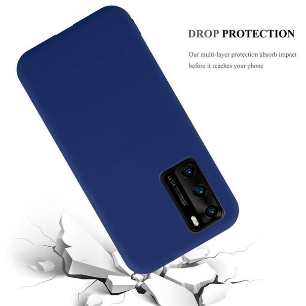 Cadorabo Hoesje geschikt voor Huawei P40 in CANDY DONKER BLAUW - Beschermhoes TPU silicone Case Cover