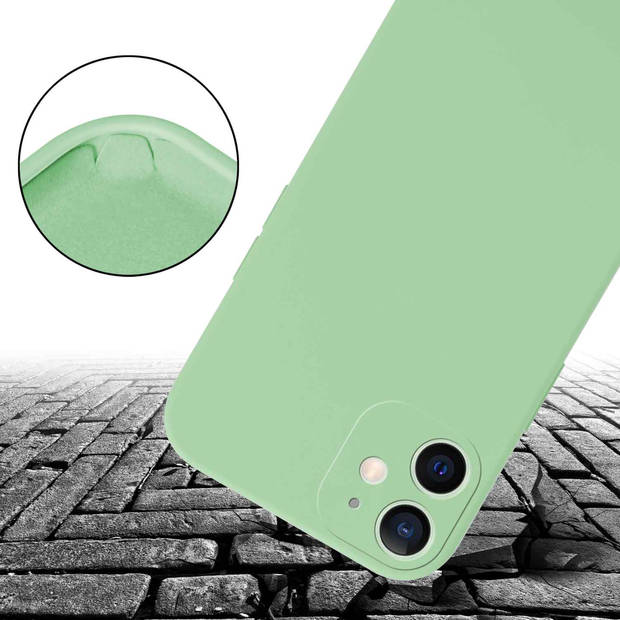 Cadorabo Mobiele telefoon ketting geschikt voor Apple iPhone 12 MINI Hoesje in LIQUID LICHT GROEN - Silicone