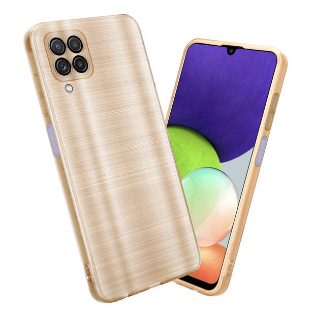 Cadorabo Hoesje geschikt voor Samsung Galaxy A22 4G in Brushed Goud - Beschermhoes Case Cover TPU silicone