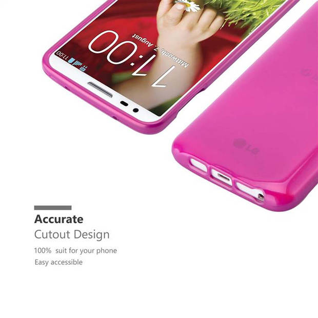 Cadorabo Hoesje geschikt voor LG G2 MINI in ROZE - Beschermhoes TPU silicone Case Cover Brushed
