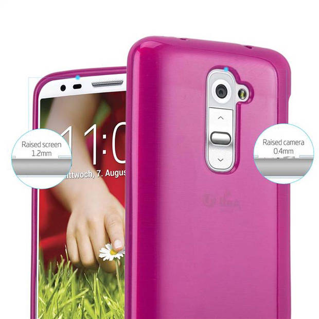 Cadorabo Hoesje geschikt voor LG G2 MINI in ROZE - Beschermhoes TPU silicone Case Cover Brushed