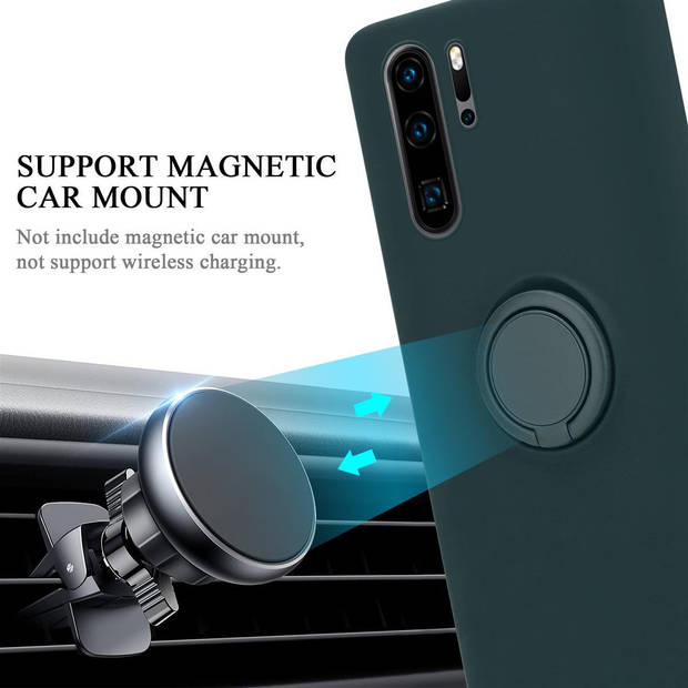 Cadorabo Hoesje geschikt voor Huawei P30 PRO in LIQUID GROEN - Beschermhoes van TPU silicone Case Cover met ring