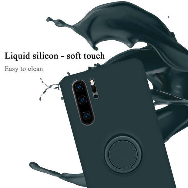 Cadorabo Hoesje geschikt voor Huawei P30 PRO in LIQUID GROEN - Beschermhoes van TPU silicone Case Cover met ring