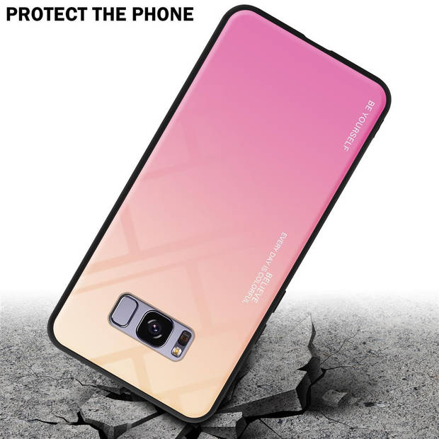 Cadorabo Hoesje geschikt voor Samsung Galaxy S8 PLUS in GEEL - ROZE - Tweekleurige beschermhoes TPU-silicone Case Cover