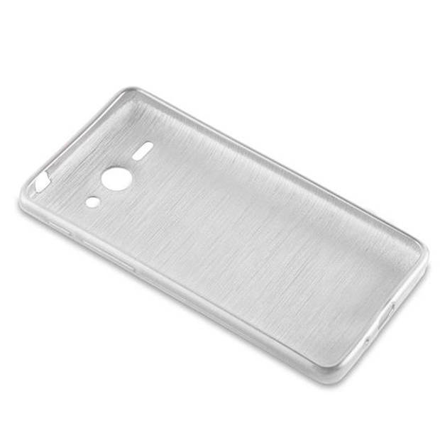 Cadorabo Hoesje geschikt voor Huawei ASCEND G510 / G520 / G525 in ZILVER - Beschermhoes TPU silicone Case Cover Brushed