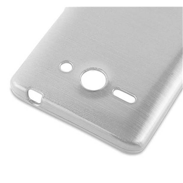 Cadorabo Hoesje geschikt voor Huawei ASCEND G510 / G520 / G525 in ZILVER - Beschermhoes TPU silicone Case Cover Brushed