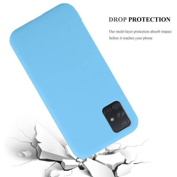 Cadorabo Hoesje geschikt voor Samsung Galaxy A71 4G in CANDY BLAUW - Beschermhoes TPU silicone Case Cover