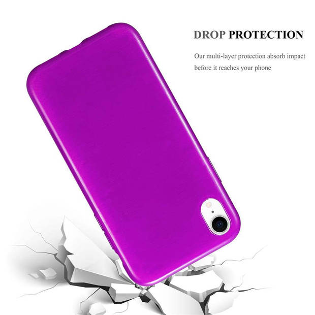 Cadorabo Hoesje geschikt voor Apple iPhone XR in PAARS - Beschermhoes TPU silicone Case Cover Brushed