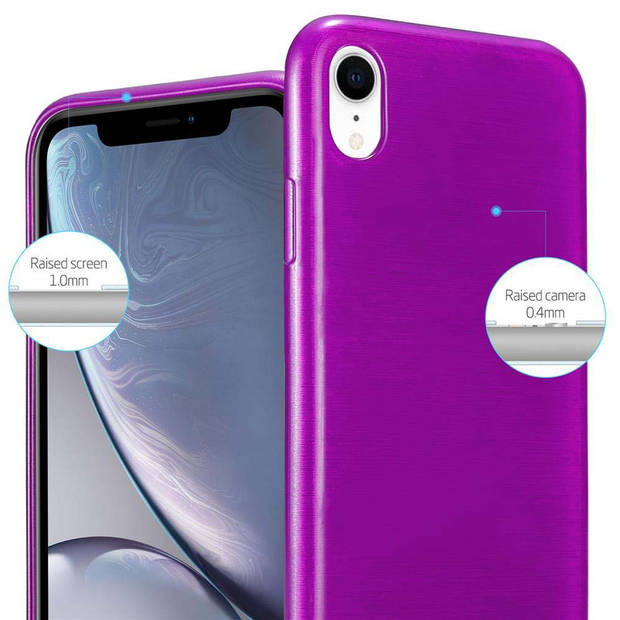 Cadorabo Hoesje geschikt voor Apple iPhone XR in PAARS - Beschermhoes TPU silicone Case Cover Brushed