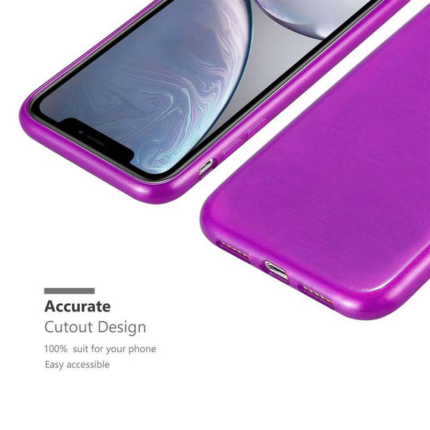 Cadorabo Hoesje geschikt voor Apple iPhone XR in PAARS - Beschermhoes TPU silicone Case Cover Brushed