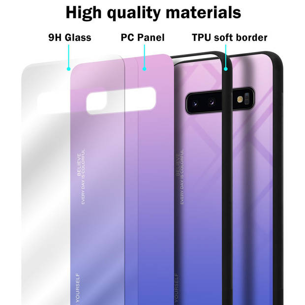 Cadorabo Hoesje geschikt voor Samsung Galaxy S10 PLUS in ROZE - BLAUW - Tweekleurige beschermhoes TPU-silicone Case