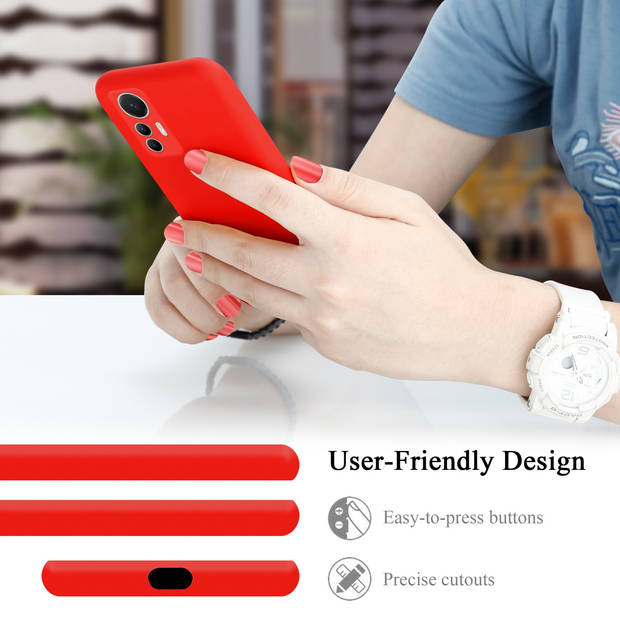 Cadorabo Hoesje geschikt voor Xiaomi 12 LITE Case in LIQUID ROOD - Beschermhoes TPU silicone Cover