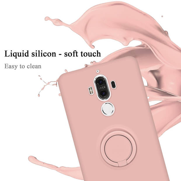 Cadorabo Hoesje geschikt voor Huawei MATE 9 in LIQUID ROZE - Beschermhoes van TPU silicone Case Cover met ring