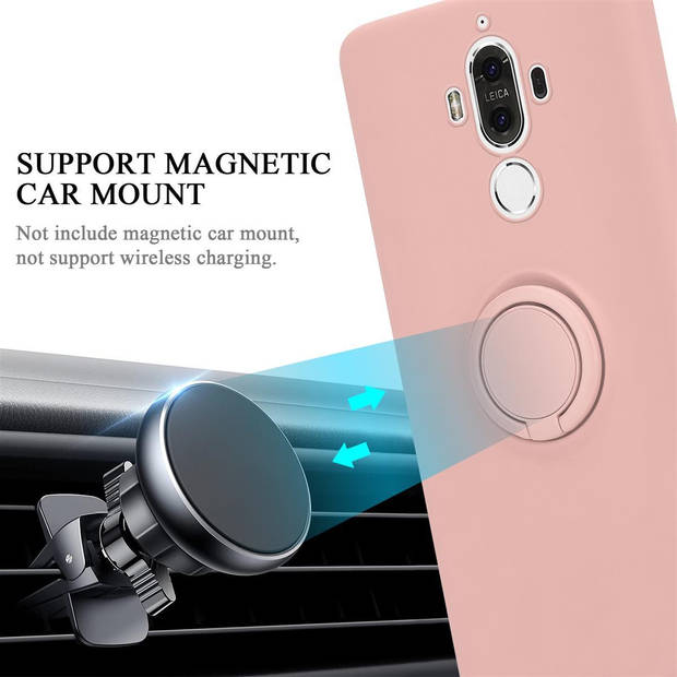 Cadorabo Hoesje geschikt voor Huawei MATE 9 in LIQUID ROZE - Beschermhoes van TPU silicone Case Cover met ring