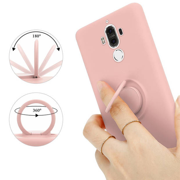 Cadorabo Hoesje geschikt voor Huawei MATE 9 in LIQUID ROZE - Beschermhoes van TPU silicone Case Cover met ring