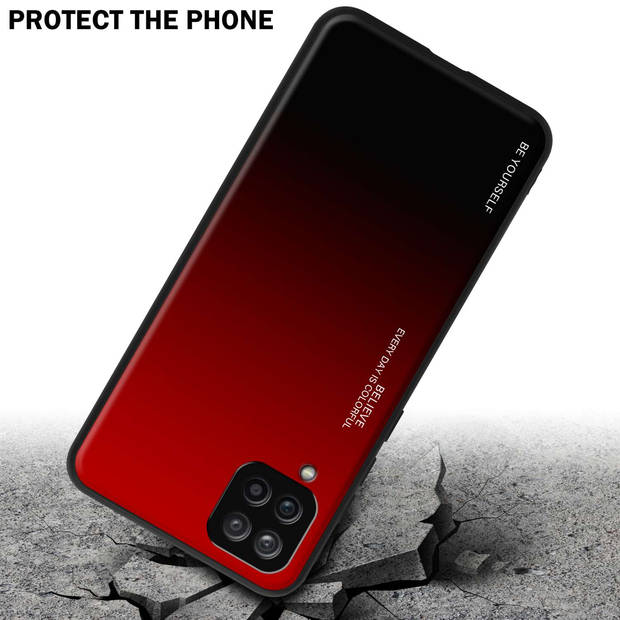 Cadorabo Hoesje geschikt voor Samsung Galaxy A12 / M12 in ROOD - ZWART - Tweekleurige beschermhoes TPU-silicone Case