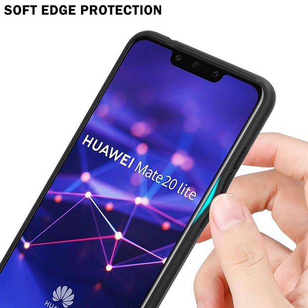 Cadorabo Hoesje geschikt voor Huawei MATE 20 LITE in BLAUW - ZWART - Tweekleurige beschermhoes TPU-silicone Case Cover