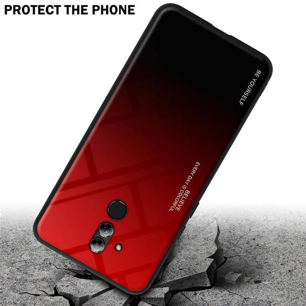 Cadorabo Hoesje geschikt voor Huawei MATE 20 LITE in ROOD - ZWART - Tweekleurige beschermhoes TPU-silicone Case Cover