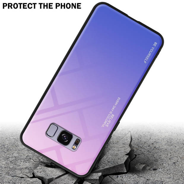 Cadorabo Hoesje geschikt voor Samsung Galaxy S8 PLUS in ROZE - BLAUW - Tweekleurige beschermhoes TPU-silicone Case Cover